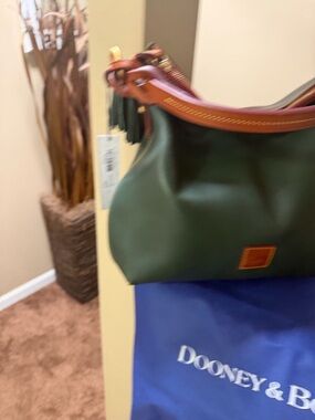 Dooney & Bourke Forest Green Leather-Trim Shoulder Hobo